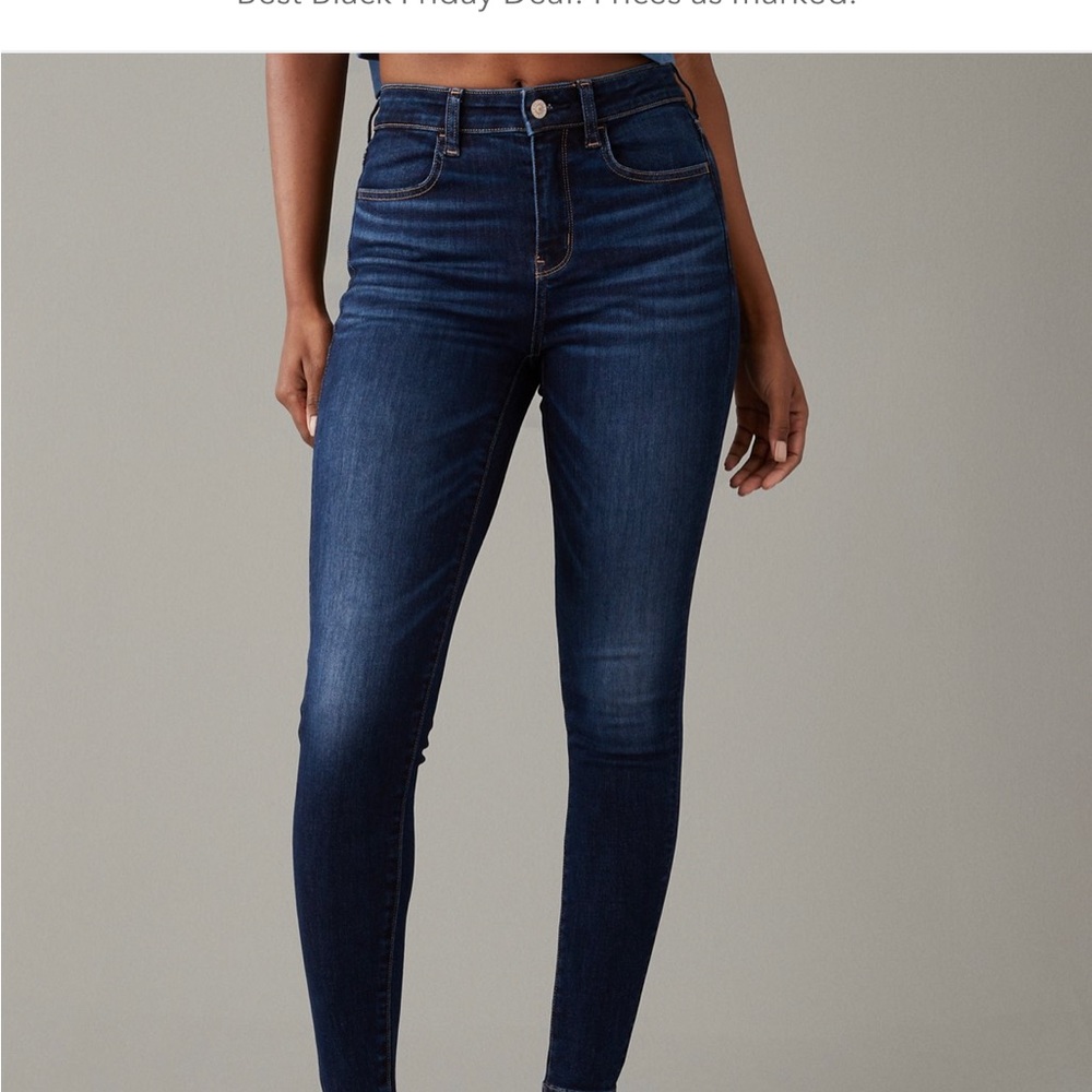 New AE jeans high rise stretch short length